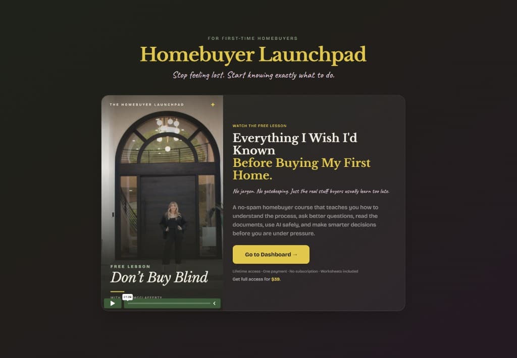The Homebuyer Launchpad sales page